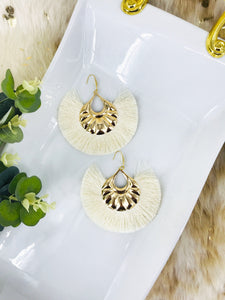 Large Fan Shaped Tassel Earrings - E19-2774