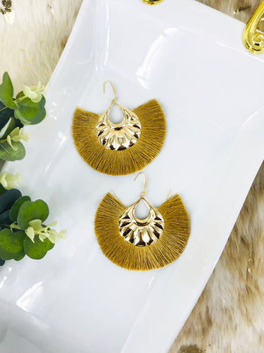 Large Fan Shaped Tassel Earrings - E19-2780