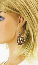 Load image into Gallery viewer, Genuine Cork on Leather Cow Tag Hoop Earrings - E19-2798