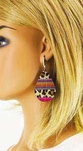 Wild Embossed Leopard Leather Earrings - E19-2807