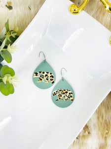 Green Mama Bear Faux Leather Earrings - E19-2845