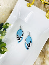 Load image into Gallery viewer, Blue and Leopard Faux Leather Earrings - E19-2846