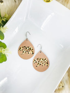 Rose Gold Mama Bear Faux Leather Earrings - E19-2851