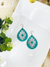 Load image into Gallery viewer, Green Bohemian Themed Faux Leather Earrings - E19-2858