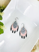 Load image into Gallery viewer, Layered Faux Leather and Chunky Glitter Earrings - E19-2860