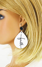 Load image into Gallery viewer, Faux Druzy and White Leather &quot;Faith&quot; Earrings - E19-2862