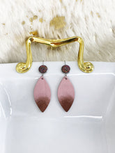 Load image into Gallery viewer, Faux Druzy and Pink Genuine Leather Earrings - E19-2872