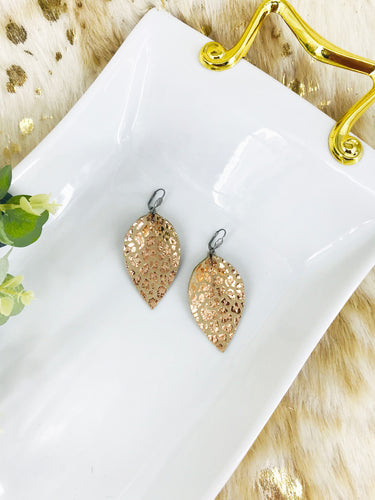 Rose Gold Leopard Leather Earrings - E19-2897