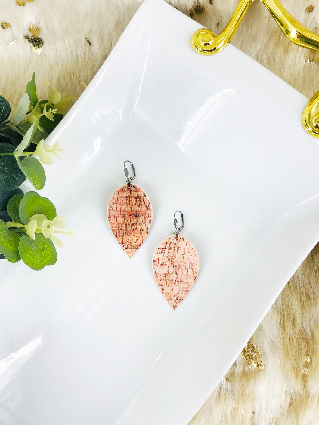 Peach Cork Earrings - E19-2902