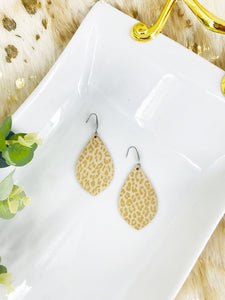 Beige Genuine Leather Earrings - E19-2904