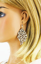 Load image into Gallery viewer, Rose Gold Leopard Leather Earrings - E19-2915