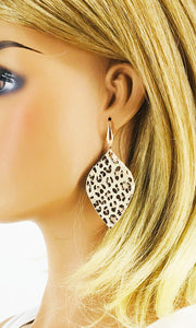 Rose Gold Leopard Leather Earrings - E19-2918