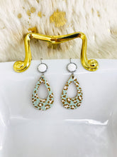 Load image into Gallery viewer, Druzy Agate and Leopard Leather Earrings - E19-2925