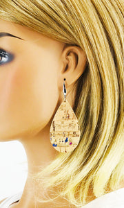 Rainbow Striped Cork Earrings - E19-2946