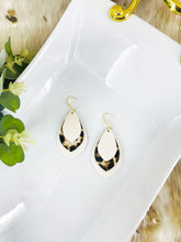 Load image into Gallery viewer, Pearl and Leopard Faux Leather Earrings - E19-2976