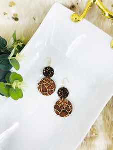 Giraffe Cork and Chunky Glitter Earrings - E19-2990