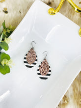 Load image into Gallery viewer, Striped Faux Leather and Chunky Glitter Earrings - E19-2991