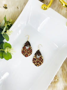 Giraffe Cork and Chunky Glitter Earrings - E19-2992