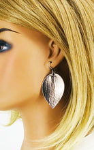 Load image into Gallery viewer, Metallic Gray Alligator Faux Leather Earrings - E19-3001