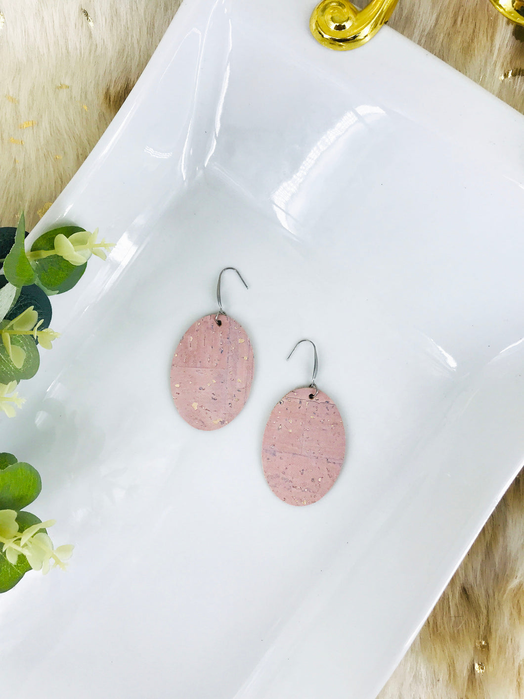 Pink Portuguese Cork Earrings - E19-3010