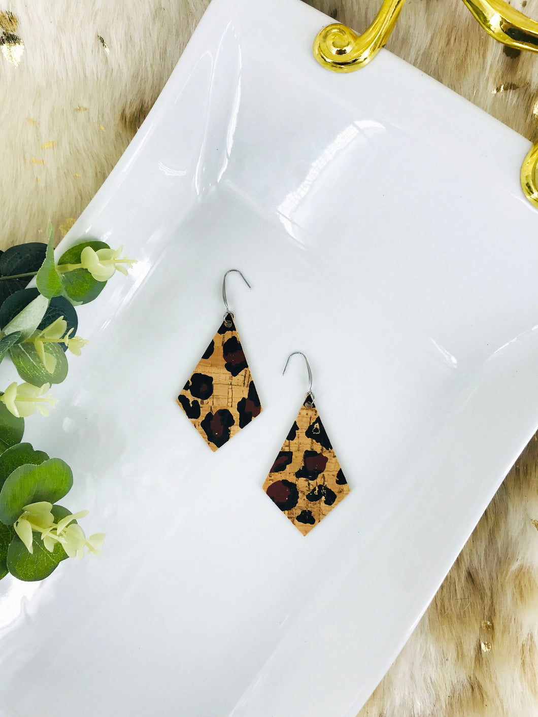 Leopard Cork Earrings - E19-3014