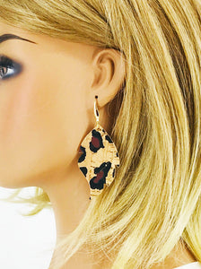 Chocolate Leopard Cork Earrings - E19-3017