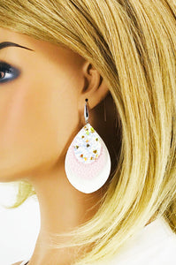 Faux Leather and Chunky Glitter Earrings - E19-3024