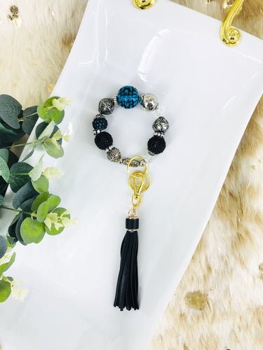 Glass Bead Bracelet Keychain - K304