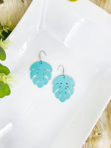 Teal Faux Leather Earrings - E19-3052