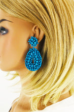 Load image into Gallery viewer, Blue Bohemian Beaded Teardrop Earrings - E19-3069