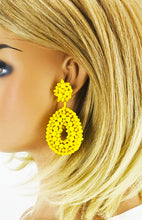 Load image into Gallery viewer, Yellow Bohemian Beaded Teardrop Earrings - E19-3078