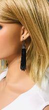 Load image into Gallery viewer, Black Boho Style Glass Bead Tassel Earrings - E19-308