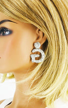 Load image into Gallery viewer, Large Metal Geometric Dangle Stud Earrings - E19-3109