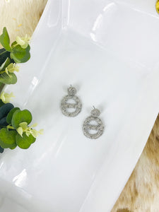 Large Metal Geometric Dangle Stud Earrings - E19-3115
