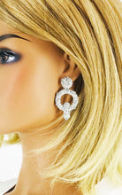 Load image into Gallery viewer, Large Metal Geometric Dangle Stud Earrings - E19-3117