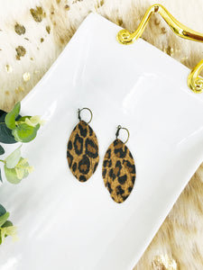 Fringe Cheetah Suede Leather Hoop Earrings - E19-3344