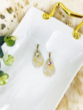 Load image into Gallery viewer, Hair On Gold Leather and Rhinestone Earrings - E19-3385