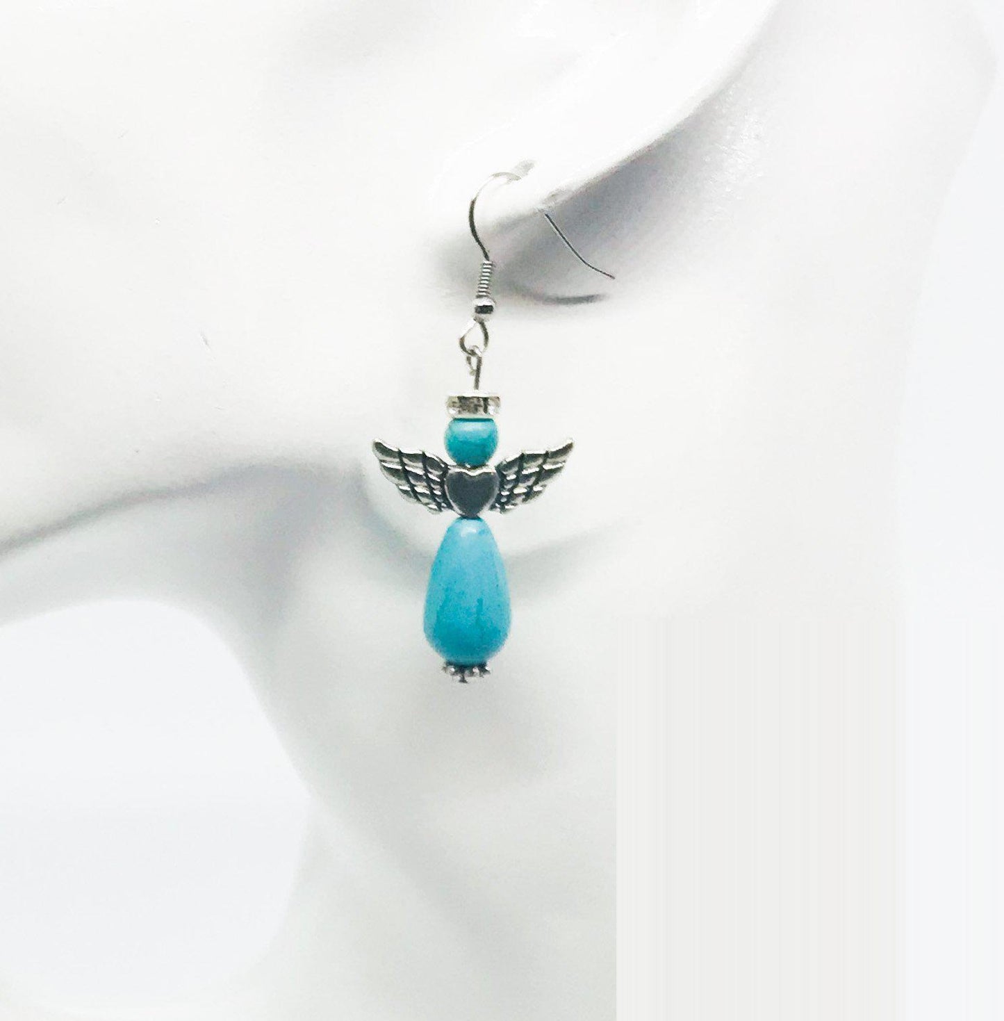 Glass Bead Angel Earrings - E338