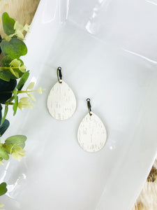 Off White Birch Cork Leather Hoop Earrings - E19-3429