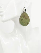 Load image into Gallery viewer, Camo Leather Hoop Earrings - E19-3436