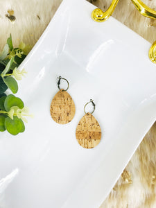 Natural Cork Hoop Earrings - E19-3450