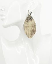 Load image into Gallery viewer, Platinum Fringe Leather Hoop Earrings - E19-3465