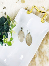 Load image into Gallery viewer, Platinum Fringe Leather Hoop Earrings - E19-3465