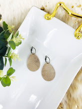 Load image into Gallery viewer, Platinum Crackle Leather Hoop Earrings - E19-3474