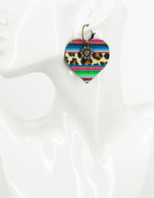 Load image into Gallery viewer, Wild Serape Leopard Leather Hoop Earrings - E19-3478