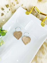 Load image into Gallery viewer, Rose Gold Leopard Leather Hoop Earrings - E19-3497