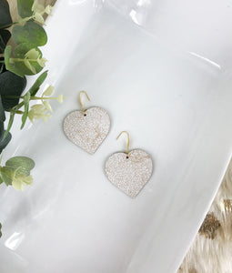 Distressed White Leather Earrings - E19-3498