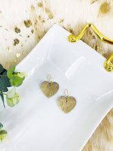 Load image into Gallery viewer, Metallic Gold Hair On Leather Heart Earrings - E19-3501