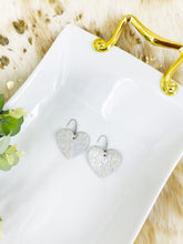 Load image into Gallery viewer, Silver Hair On Heart Leather Earrings - E19-3512