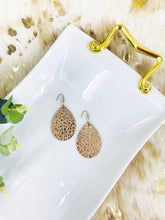 Load image into Gallery viewer, Rose Gold Leopard Leather Earrings - E19-3514